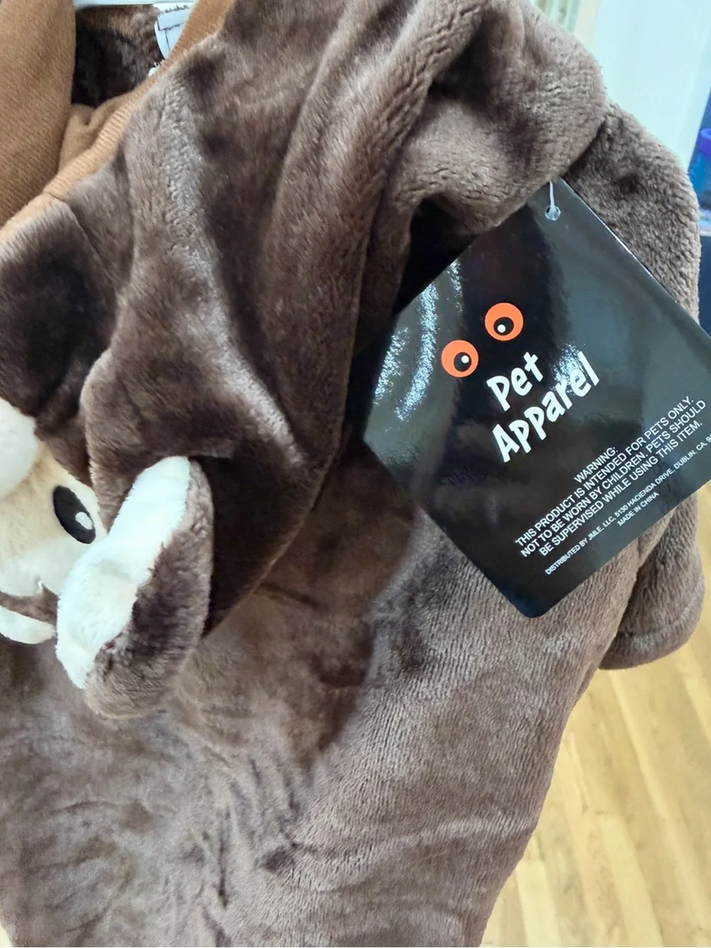 🦋Pet Apparel Brown Plush Monkey Dog Costume Hooded Pet Outfit size-large